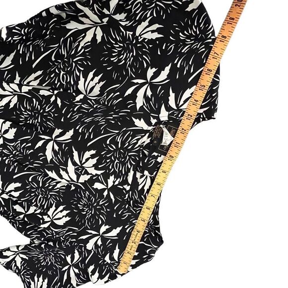 Vintage Silk Black White Flora Floral Square Neck Grunge Whimsigoth Maxi Dress 6 - Picture 14 of 15